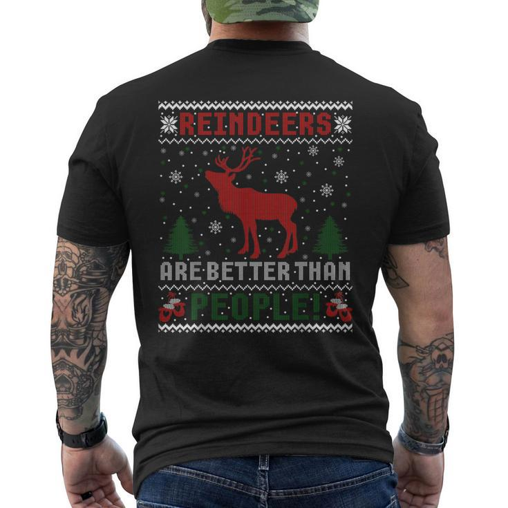 Reindeers Are Better Than People Ugly Christmas Sweater Men's T-shirt Back Print