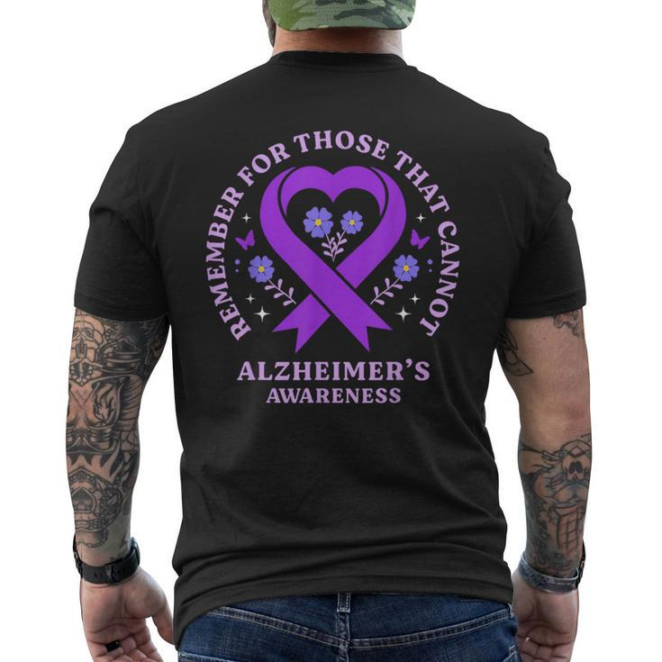 Remember For Those That Cannot Alzheimer's Awareness Ribbon Men's T-shirt Back Print