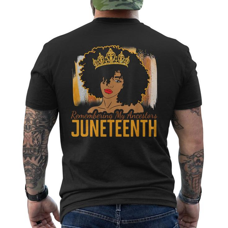 Remembering My Ancestors Junenth 1865 African American  Mens Back Print T-shirt
