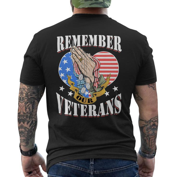 Rememner Our Veterans Us Flag For Veteran Day Mens Back Print T-shirt