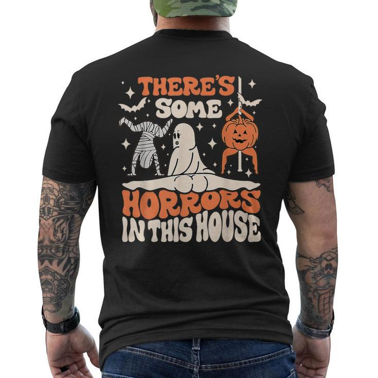 There's Some Horrors In This House Ghost Pumpkin Halloween Men's T-shirt Back Print