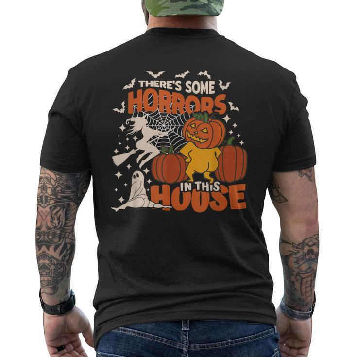 There's Some Horrors In This House Ghost Pumpkin Halloween Men's T-shirt Back Print