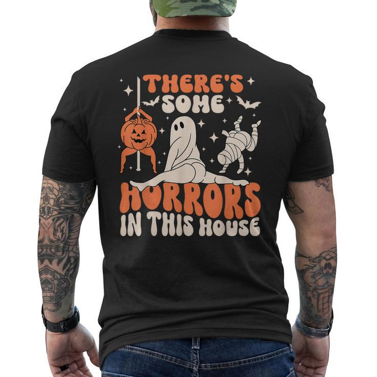 There's Some Horrors In This House Halloween Pumpkin Ghost Men's T-shirt Back Print