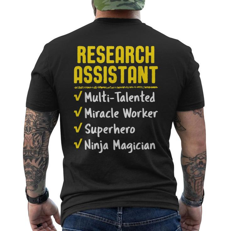 Research Assistant Miracle Worker Superhero Ninja Men's T-shirt Back Print