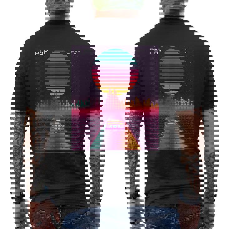 80s Grid Sunset Vaporwave Synthwave Outrun T-Shirt