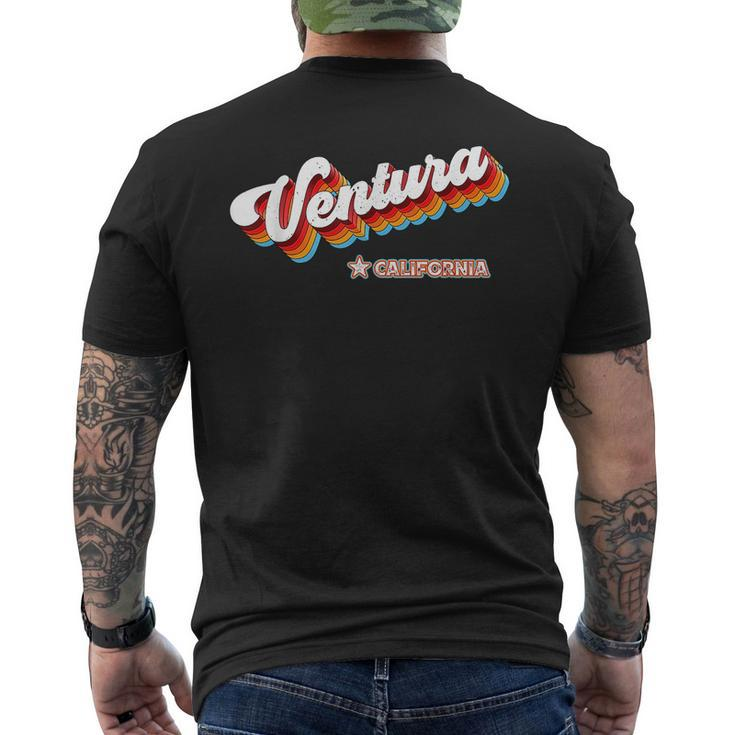 Retro 80S Ventura California Ca  Mens Back Print T-shirt