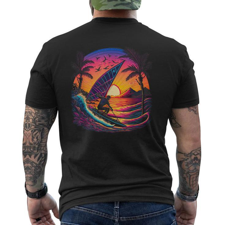Retro Aesthetic Windsurfing Men's T-shirt Back Print