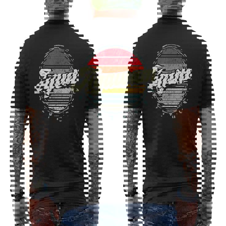 Retro Agawam Home State Cool 70S Style Sunset Men's T-shirt Back Print