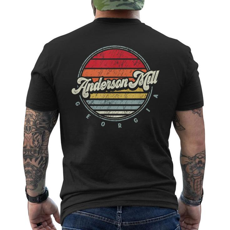 Retro Anderson Mill Home State Cool 70S Style Sunset Men's T-shirt Back Print