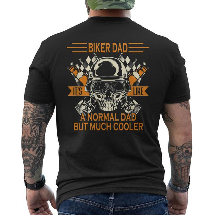 Retro Biker Dad Motorcycle Fathers Day For Biker Men's Back Print T-shirt