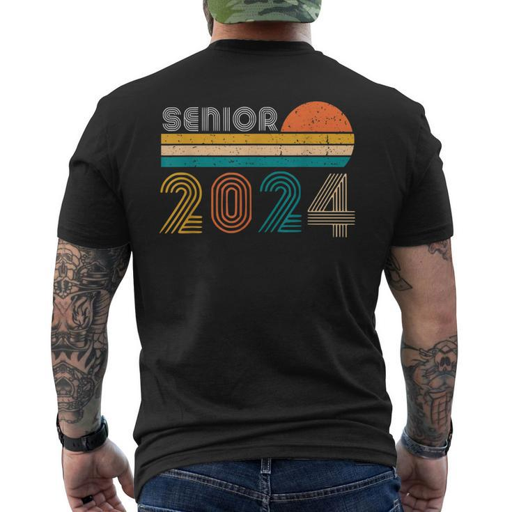 Retro Class Of 2024 Seniors 24 Back To School Graduation Men's Back Print T-shirt
