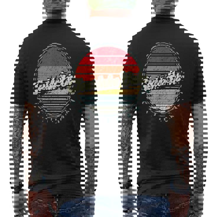 Retro Clearlake Oaks Home State Cool 70S Style Sunset Men's T-shirt Back Print