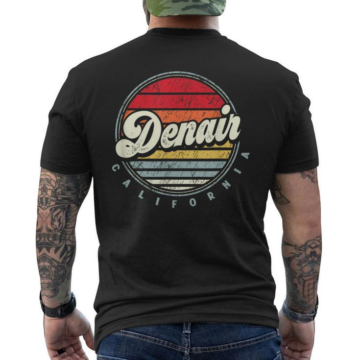Retro Denair Home State Cool 70S Style Sunset Men's T-shirt Back Print