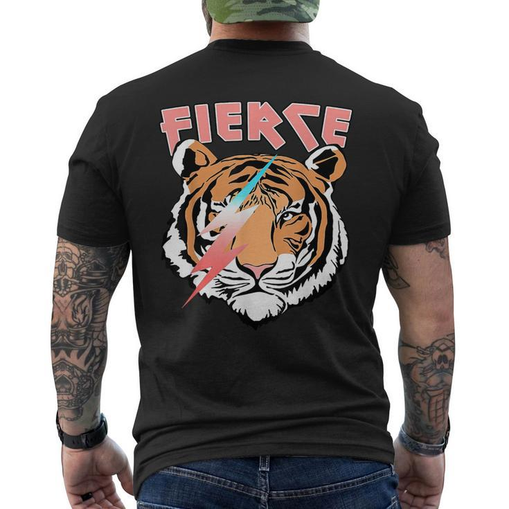 Retro Fierce Tiger Lover Lightning Men's T-shirt Back Print