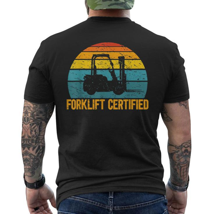 Retro Forklift Certified Forklift Operator Lift Truck  Mens Back Print T-shirt