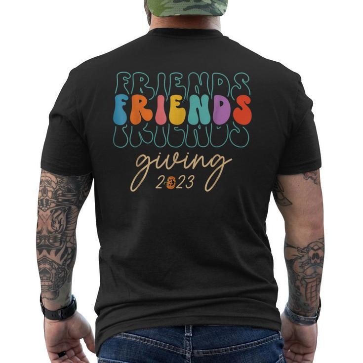 Retro Friends Giving 2023 Thanksgiving Friendsgiving Men's T-shirt Back Print