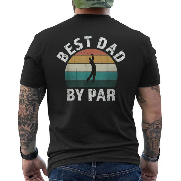 Retro Golfer Dad Fun Vintage Sunset Father Playing Golf Pun Men's Back Print T-shirt