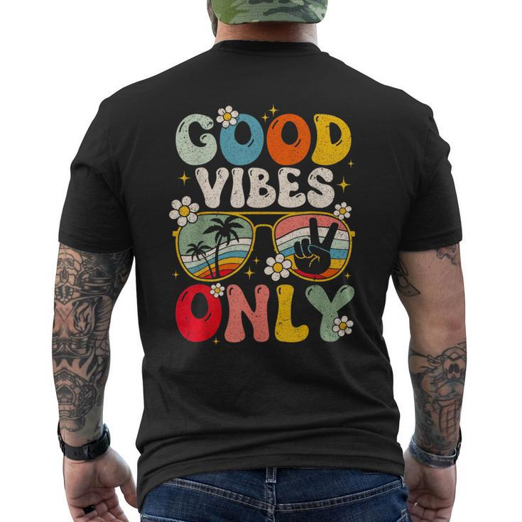 Retro Good Vibes Only Summer Family Vacation Hawaii Beach  Mens Back Print T-shirt