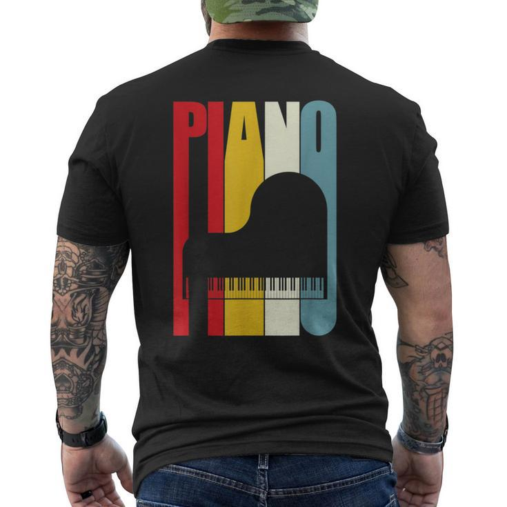 Retro Grand Piano Pianist Pianist Piano T Men's T-shirt Back Print