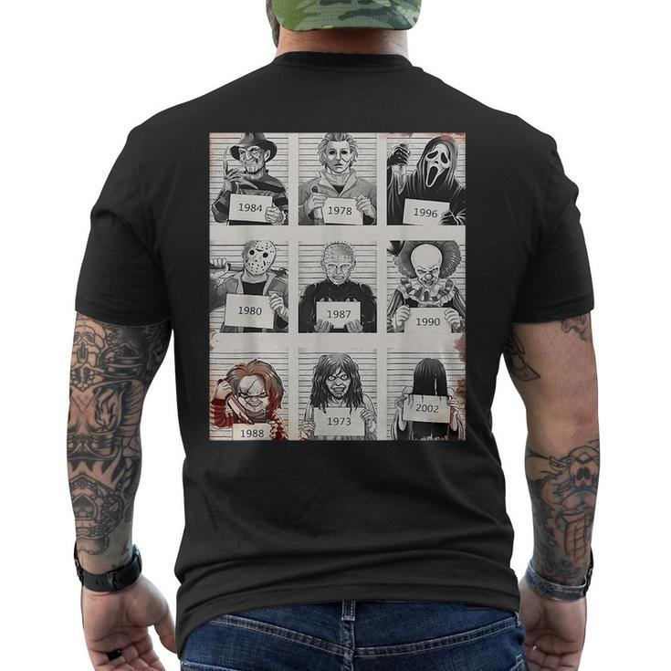 Retro Halloween Creepy Legends Killers Hots Horror Fan Mens Back Print T-shirt