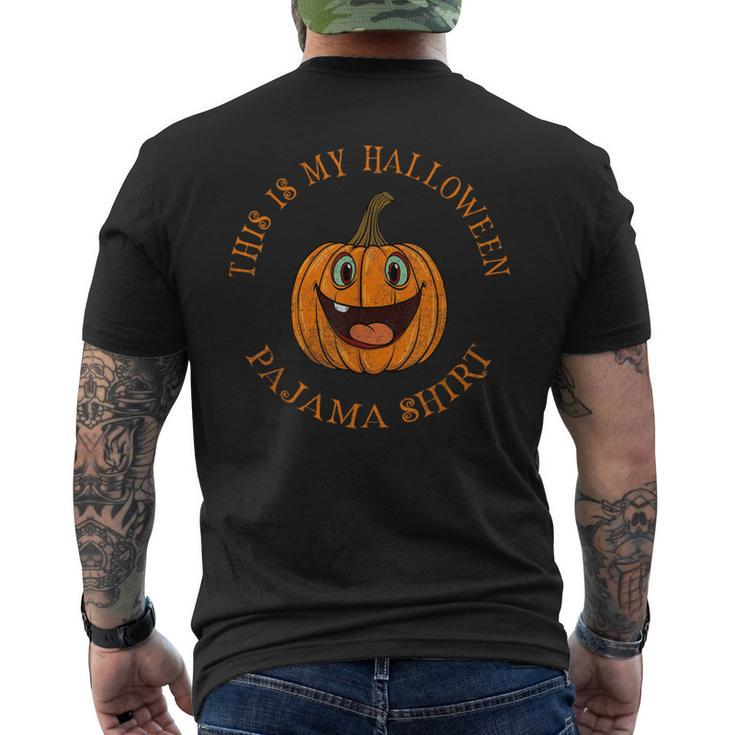 Retro Halloween Pajama Happy Jack O Lantern Pumpkin Men's T-shirt Back Print