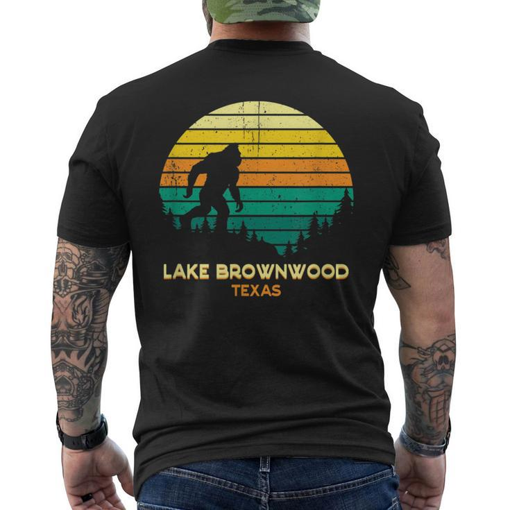 Retro Lake Brownwood Texas Big Foot Souvenir Men's T-shirt Back Print