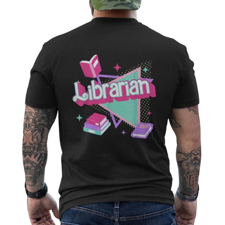Retro Librarian 90S Library Staff Back To School Reading Men's T-shirt Back Print
