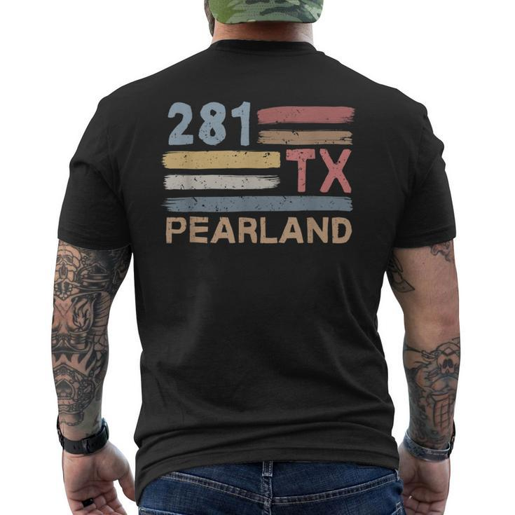 Retro Pearland Area Code 281 Residents State Texas Men's T-shirt Back Print