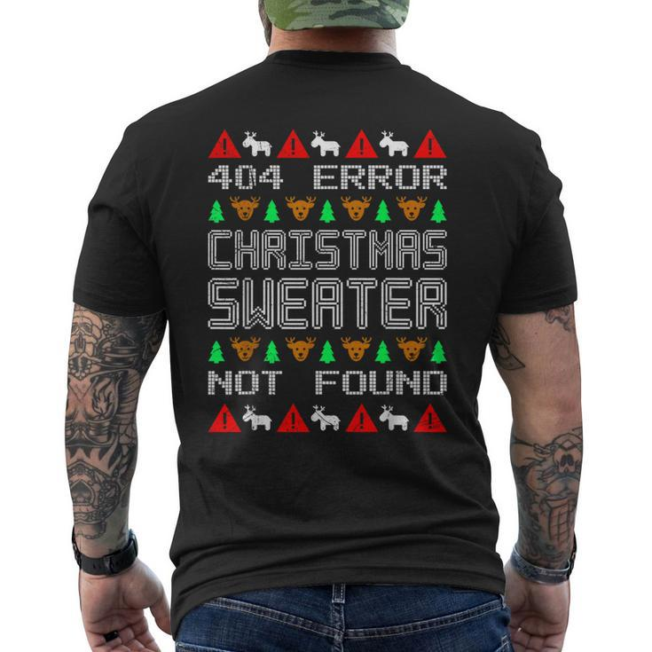 Retro Programmer Coder Ugly Christmas 404 Error It Men's T-shirt Back Print