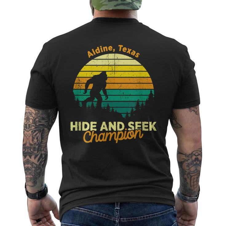 Retro Sasquatch Aldine Texas Bigfoot State Souvenir Men's T-shirt Back Print