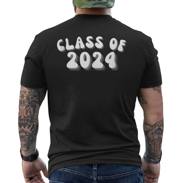 Retro Senior 2024 Class Of 2024 Graduation High School Grad Men's Back Print T-shirt