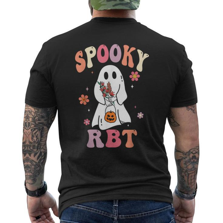 Retro Spooky Rbt Behavior Technician Halloween Rbt Therapist Men's T-shirt Back Print