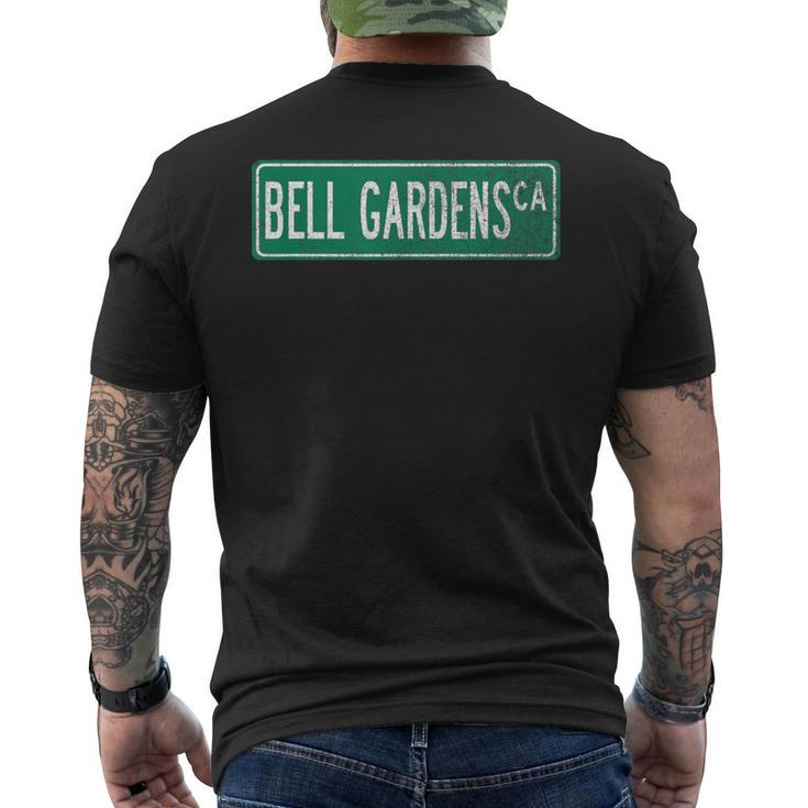 Retro Style Bell Gardens Ca Street Sign Men's T-shirt Back Print