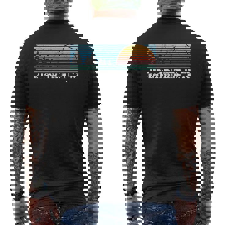 Retro Sunset Stripes Alanreed Texas Men's T-shirt Back Print