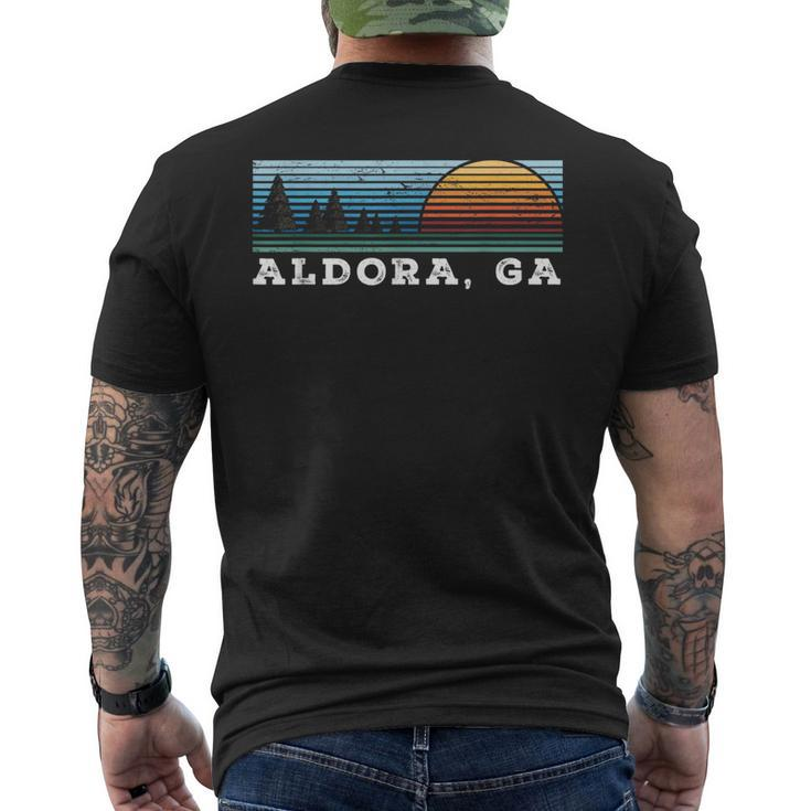 Retro Sunset Stripes Aldora Georgia Men's T-shirt Back Print