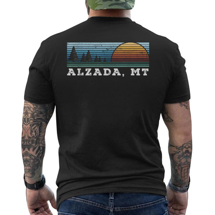 Retro Sunset Stripes Alzada Montana Men's T-shirt Back Print