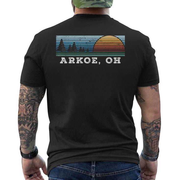 Retro Sunset Stripes Arkoe Ohio Men's T-shirt Back Print