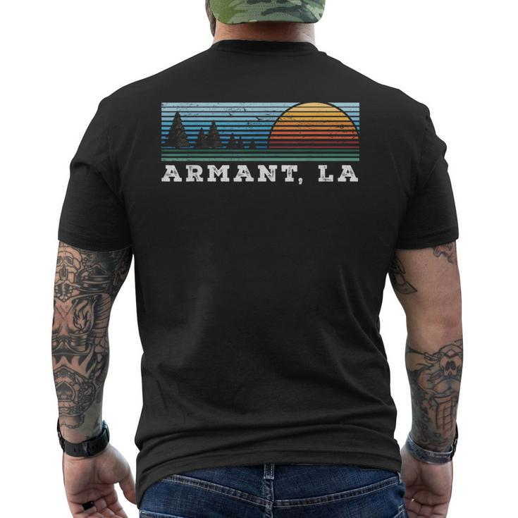 Retro Sunset Stripes Armant Louisiana Men's T-shirt Back Print
