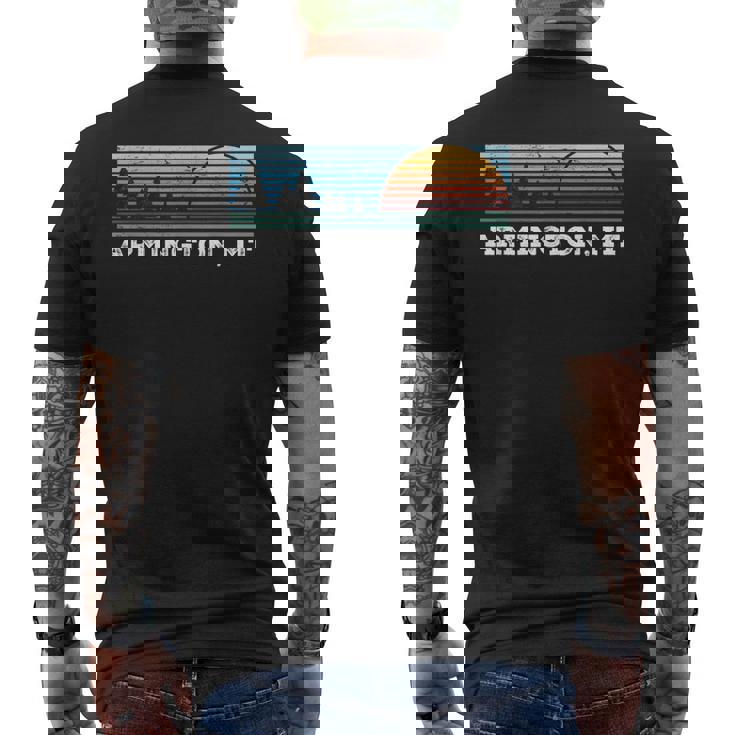 Retro Sunset Stripes Armington Montana Men's T-shirt Back Print