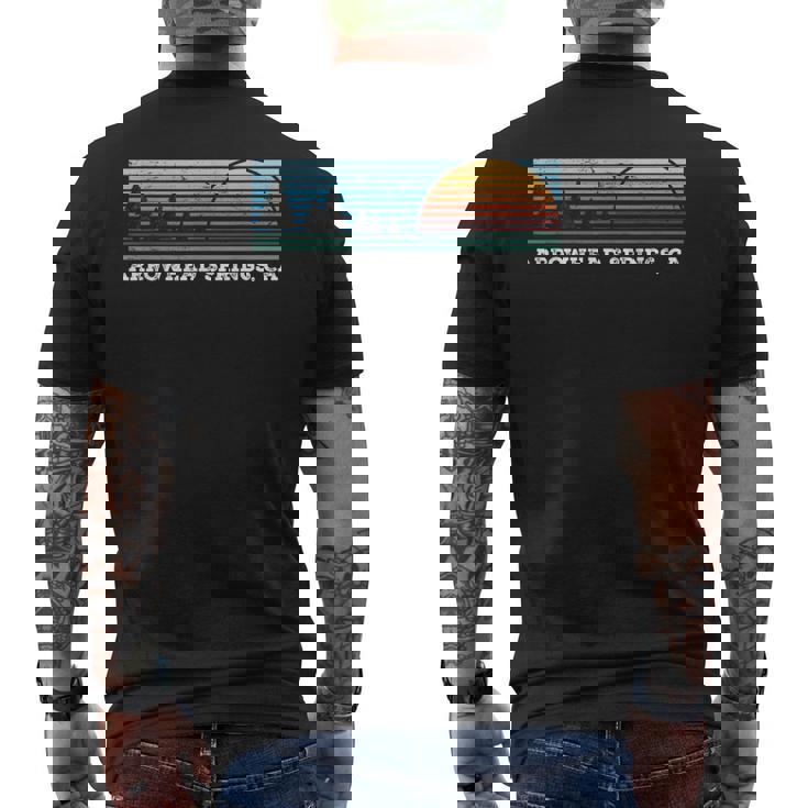 Retro Sunset Stripes Arrowhead Springs California Men's T-shirt Back Print