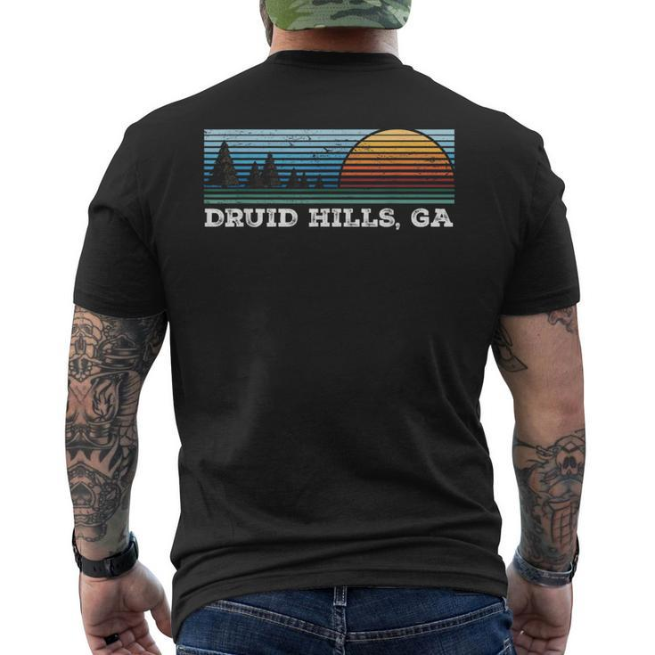Retro Sunset Stripes Druid Hills Georgia Men's T-shirt Back Print