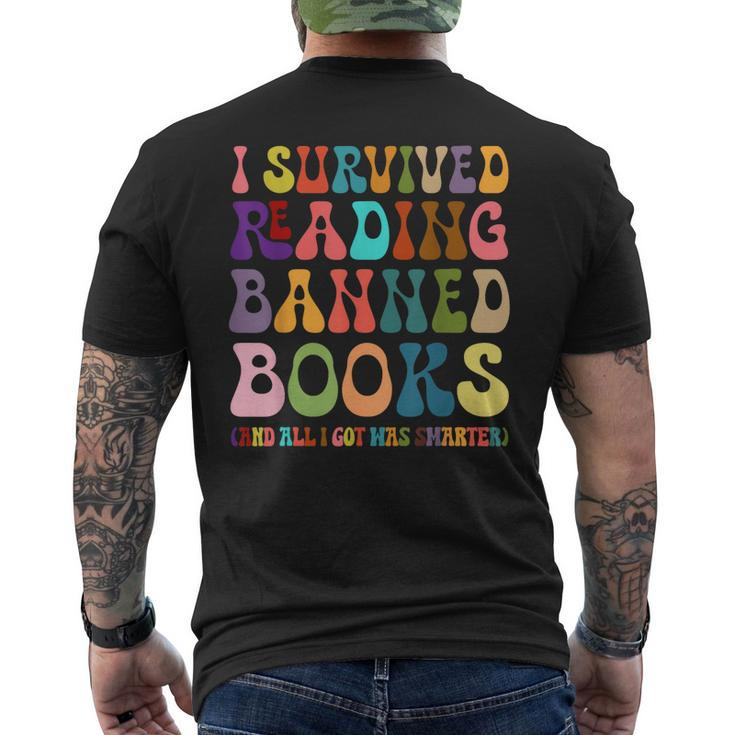 Retro I Survived Reading Banned Books And Got Smarter Men's Back Print T-shirt