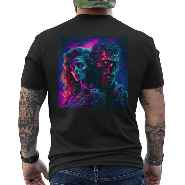 Retro Synthwave Zombie Horror 80S Vibe 80S Men's T-shirt Back Print