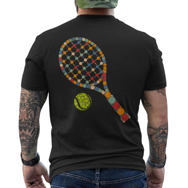 Retro Tennis Player & Ball With Polka Dots Happy Dot Day Boy Men's T-shirt Back Print