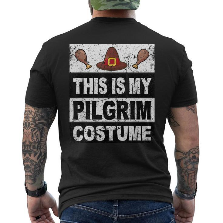 Retro Thanksgiving Pilgrim Costume Turkey Day Boys Men's T-shirt Back Print