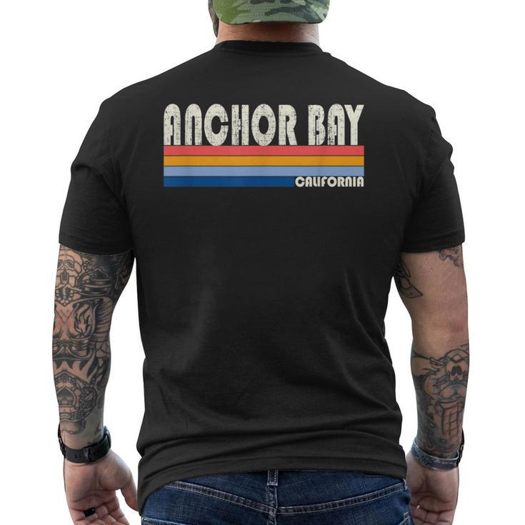 Retro Vintage 70S 80S Style Anchor Bay Ca  Mens Back Print T-shirt
