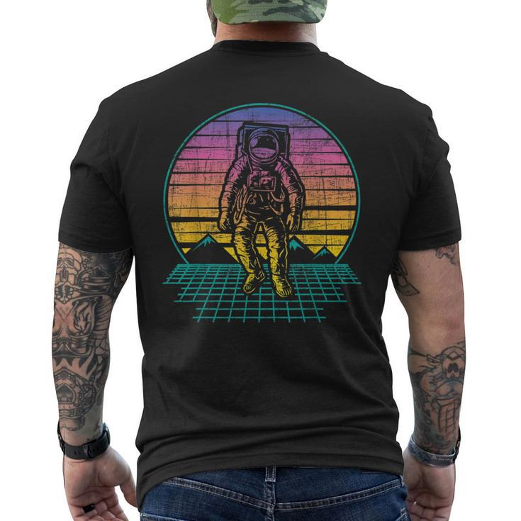 Retro Vintage Astronaut - Spaceman Universe Planets Galaxy Mens Back Print T-shirt
