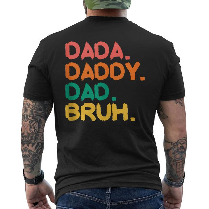 Retro Vintage Dada Daddy Dad Bruh Fathers Day 2023 Men's Back Print T-shirt
