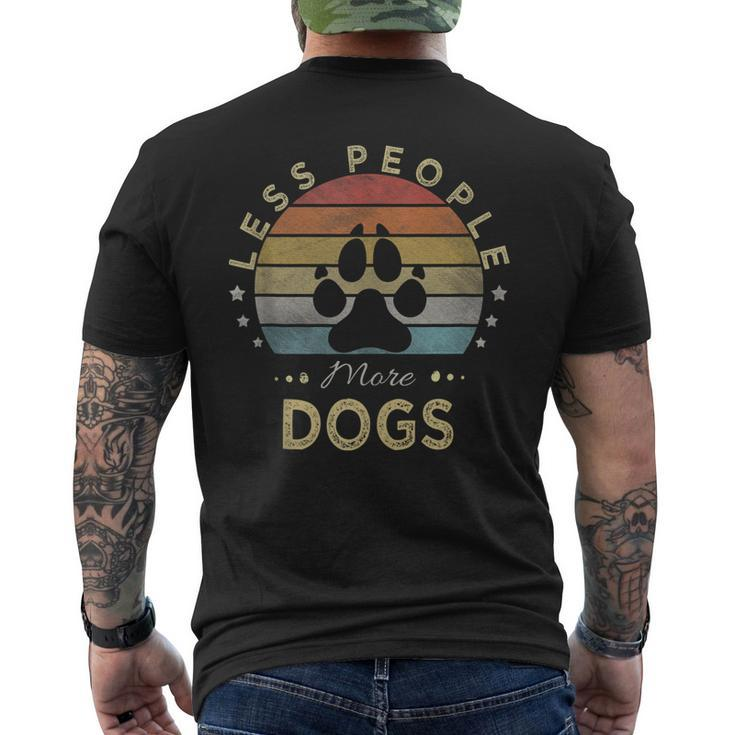 Retro Vintage Less People More Dogs Men's T-shirt Back Print