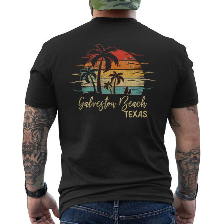 Retro Vintage Texas Galveston Beach  Mens Back Print T-shirt
